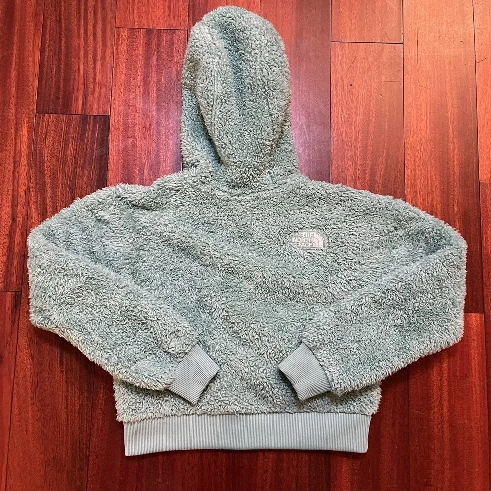 The North Face Jacket Toddler Kids M 10 Green Suave Oso Full-Zip Hoodie Fleece